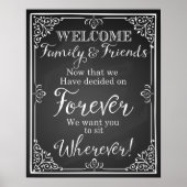 オルタナ結婚スのシーティングプランの看板Chalkboard ポスター (正面)