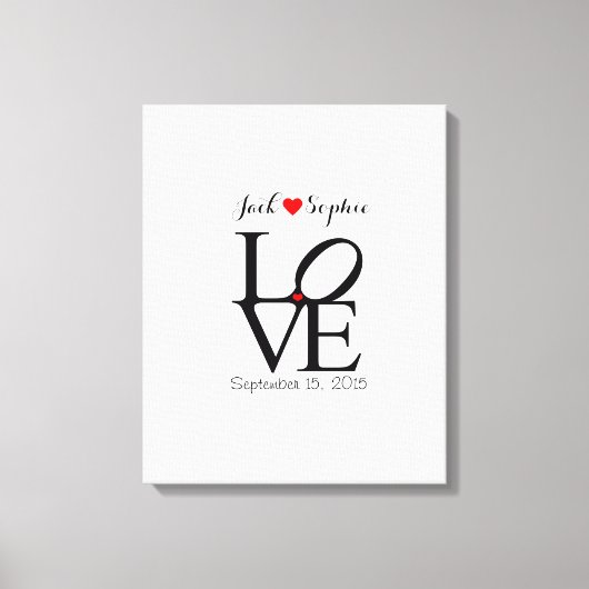 オルタナ結婚ティブのゲストブックの愛の色を選択 キャンバスプリント (正面)