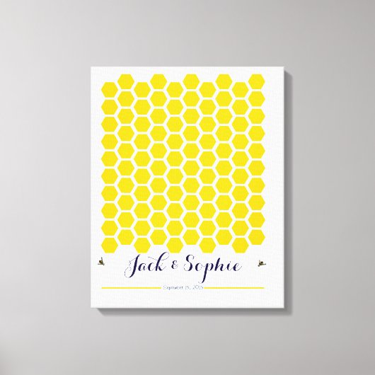 オルタナ結婚ティブのゲストブックビーハニーの署名 キャンバスプリント (正面)