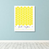 オルタナ結婚ティブのゲストブックビーハニーの署名 キャンバスプリント (インサイチュ (ウッドフロア))