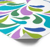 オルタナ結婚ティブのゲストブックピーコックカラフル ポスター (角)