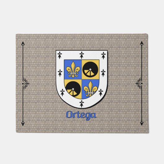 オルテガの石畳の歴史的盾 ドアマット (正面)