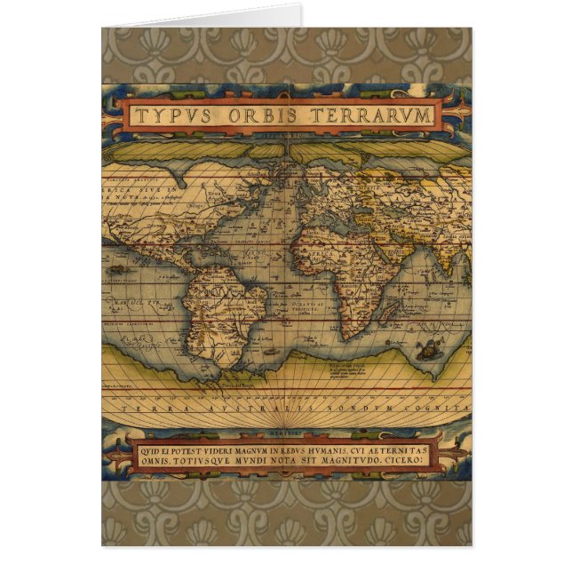 オルテリウス 1570 世界地図: アンティーク カートグラフィー (正面)