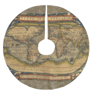 オルテリウス 1570 世界地図: アンティーク カートグラフィー ブラッシュドポリエステルツリースカート