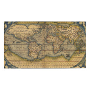 オルテリウス 1570 世界地図: アンティーク カートグラフィー 名札