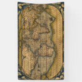 オルテリウス 1570 世界地図: アンティーク カートグラフィー 横断幕 (縦)