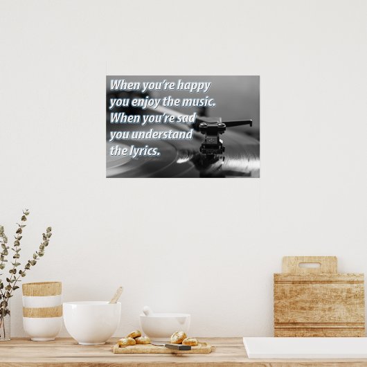 オルディクールズ音楽引用文ビニールレコードターンテーブル ポスター (キッチン)