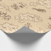 オルデン航海のをテーマにしたセピア模様 ラッピングペーパー (角)