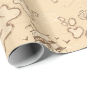 オルデン航海のをテーマにしたセピア模様 ラッピングペーパー (ロールコーナー)