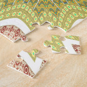 オルデン黄色アフリカの民族部族パターン ジグソーパズル (側面)