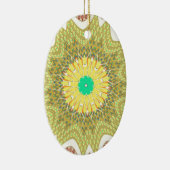 オルデン黄色アフリカの民族部族パターン セラミックオーナメント (右)