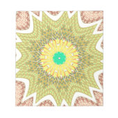 オルデン黄色アフリカの民族部族パターン ノートパッド (正面)