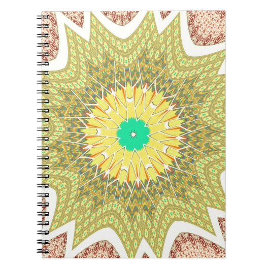 オルデン黄色アフリカの民族部族パターン ノートブック (正面)