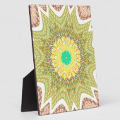 オルデン黄色アフリカの民族部族パターン フォトプラーク (側面)