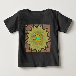 オルデン黄色アフリカの民族部族パターン ベビーTシャツ