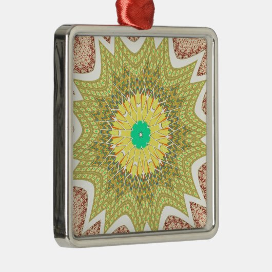 オルデン黄色アフリカの民族部族パターン メタルオーナメント (右)