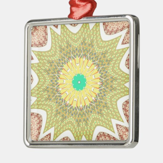 オルデン黄色アフリカの民族部族パターン メタルオーナメント (左)