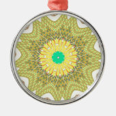 オルデン黄色アフリカの民族部族パターン メタルオーナメント (正面)