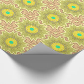 オルデン黄色アフリカの民族部族パターン ラッピングペーパー (角)