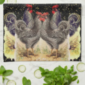 オルトスターブラック金ゴールドスターズキッチンタオル キッチンタオル (折り畳み)