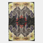 オルトスターブラック金ゴールドスターズキッチンタオル キッチンタオル (縦)