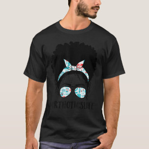 オルトティックスブラックアフロMessy BunクルーAfrican Americ Tシャツ