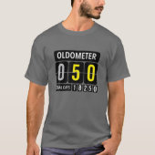 オルドメータ50 おもしろい 50th誕生日ギフトイエロー文字 tシャツ (正面)