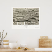 オルビソニア&ロックヒルPAパノラママップ – 1906 ポスター (キッチン)