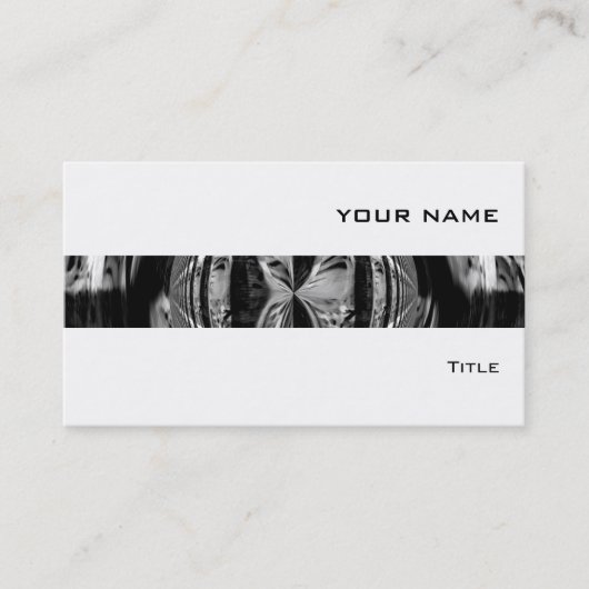 オルブクロムブラックストライプビジネスカードホワイト 名刺 (正面)