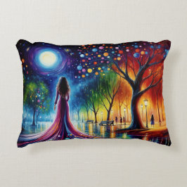 オルブランタン白熱［赤熱］光を放つアートの幻想的な夜空 アクセントクッション