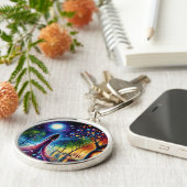 オルブランタン白熱［赤熱］光を放つアートの幻想的な夜空 キーホルダー (側面)