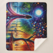 オルブランタン白熱［赤熱］光を放つアートの幻想的な夜空 シェルパブランケット (正面)