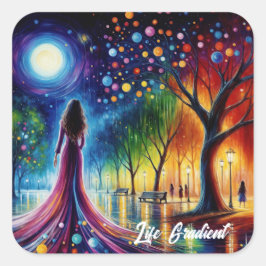 オルブランタン白熱［赤熱］光を放つアートの幻想的な夜空 スクエアシール