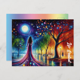 オルブランタン白熱［赤熱］光を放つアートの幻想的な夜空 ポストカード