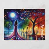 オルブランタン白熱［赤熱］光を放つアートの幻想的な夜空 ポストカード (正面)