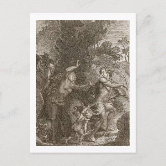オルペウスがエウリュディケを地獄から導き出し、振り返る ポストカード (正面)