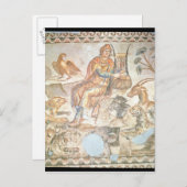 オルペウスが動物たちに演奏する、ローマのモザイク ポストカード (正面/裏面)
