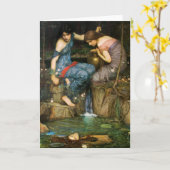 オルペウスの挨拶状の頭部を見つけているニンフ カード (黄色い花)