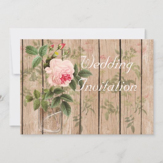 オルレアンのベージュ色の結婚式招待状カードのバラ 招待状 (正面)