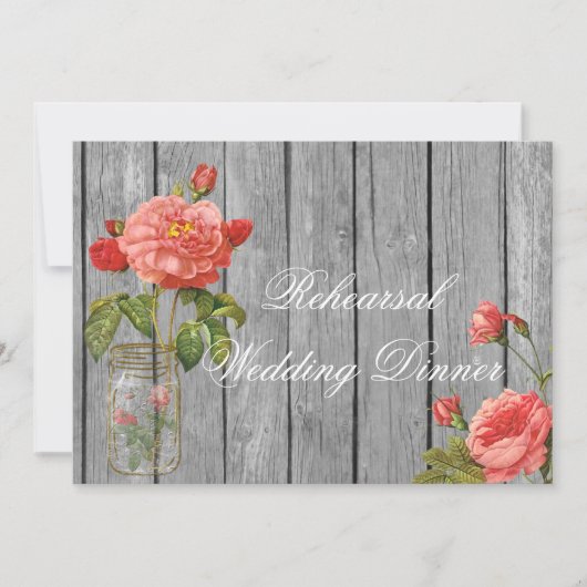 オルレアンのリハーサルの結婚式招待状カードのバラ 招待状 (正面)