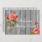 オルレアンのリハーサルの結婚式招待状カードのバラ 招待状 (正面/裏面)