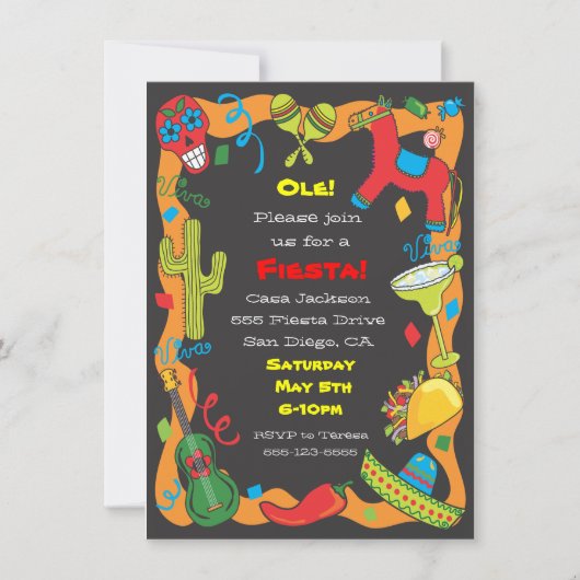 オル！メキシカンフィエスタパーティの招待状 招待状 (正面)