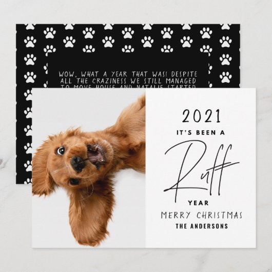 オレたちの1年は犬みたいに荒れた Funny Dog ペルソナライズド カード (正面/裏面)