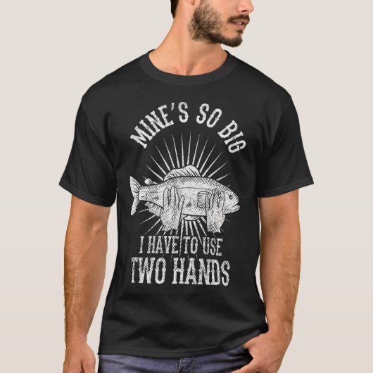 オレのものはでかい、両手で持たなきゃな、面白いギフト Tシャツ (正面)