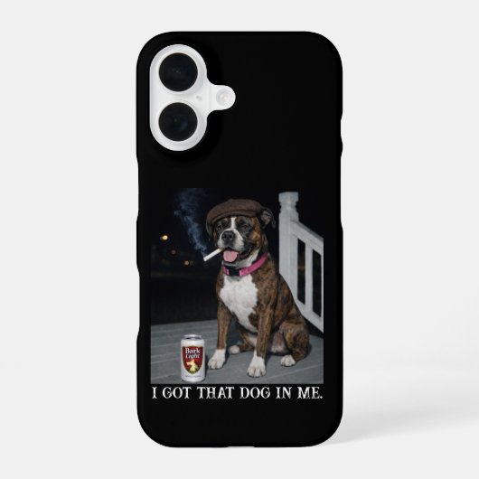 オレの中にあの犬がいる 面白いボクサー犬の個性が光るネタTシャツ iPhone 16ケース (裏面)