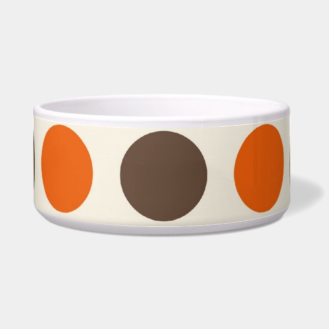 オレはっきりしたンジピンカラフルクイエローブラウン水玉模様 ボウル (正面)