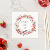 オレアかわいらしンダーと鳥のフローラ スタンダードカクテルナプキン (インサイチュ)