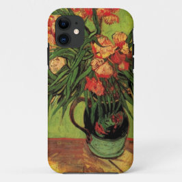 オレアンダーと本のある花瓶の静物画、ゴッホ iPhone 11 ケース