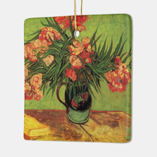 オレアンダーと本の花瓶 by ヴィンセント・ヴァン・ゴッホ セラミックオーナメント (左)