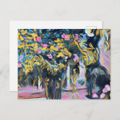 オレアンダーの木、中庭 ポストカード (正面/裏面)